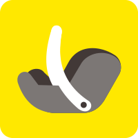 Child forward-facing car seat icon